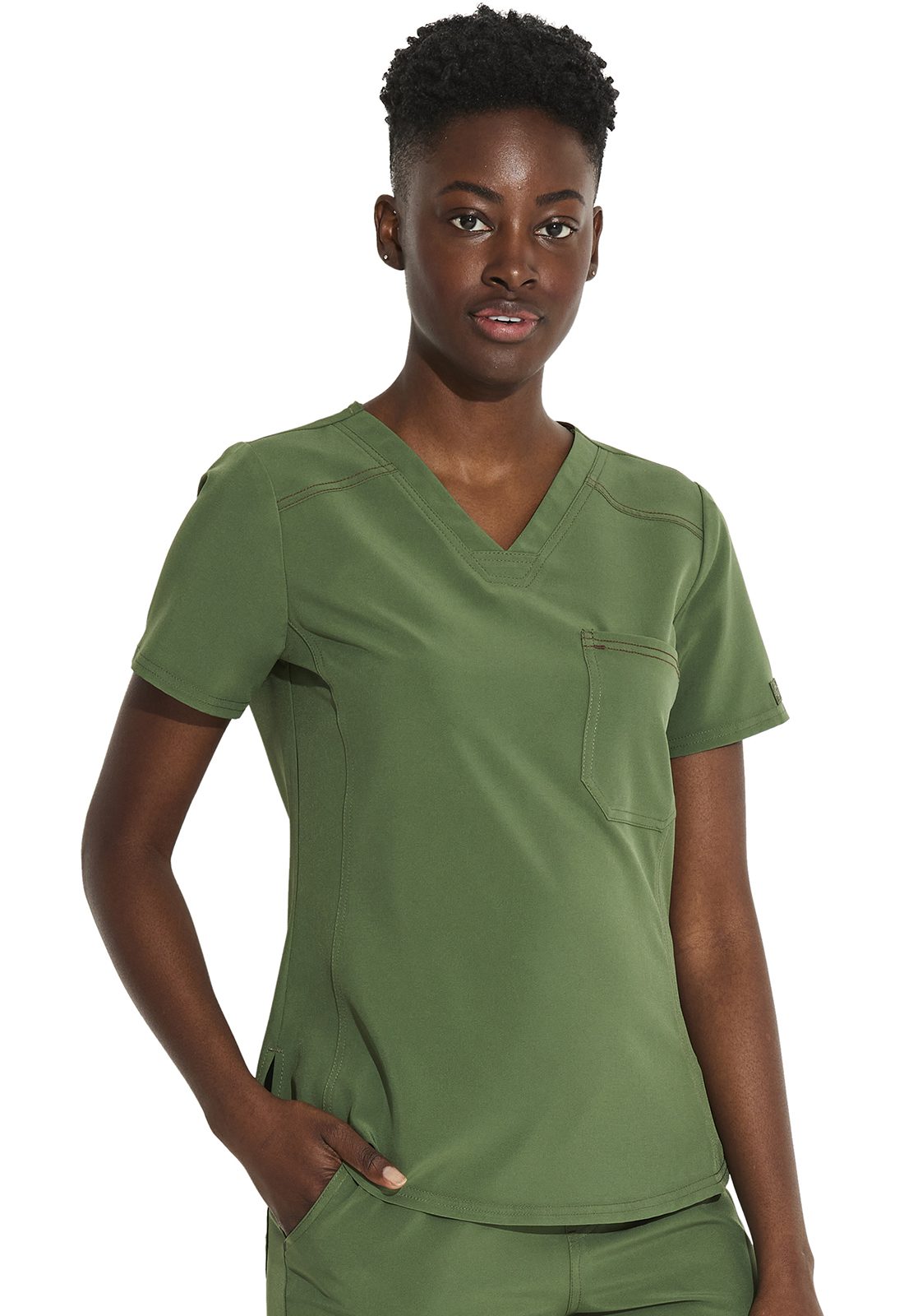 Women's Tuckable One Pocket V-neck Top
